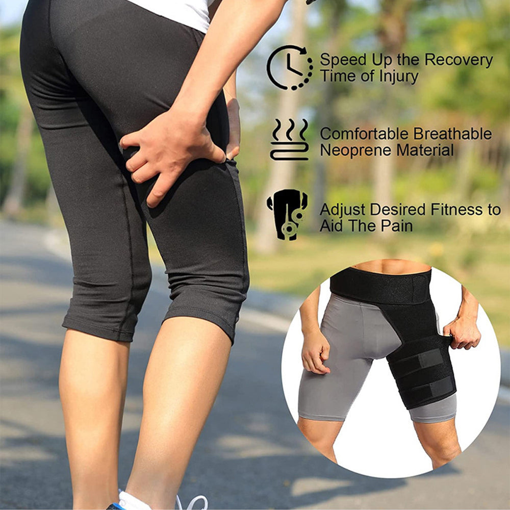 1Pcs Groin Support Groin Compression Wrap for Hip Flexor Brace Adjustable Sciatic Pain Relief Brace and Thigh Hamstring Image 8