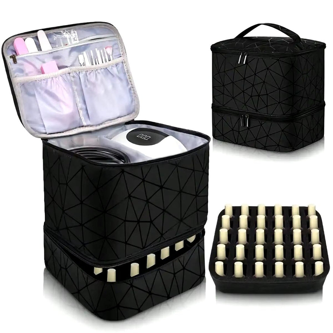 Womens Portable Double-Layer Nail Polish and Essential Oil Storage Bag Image 4