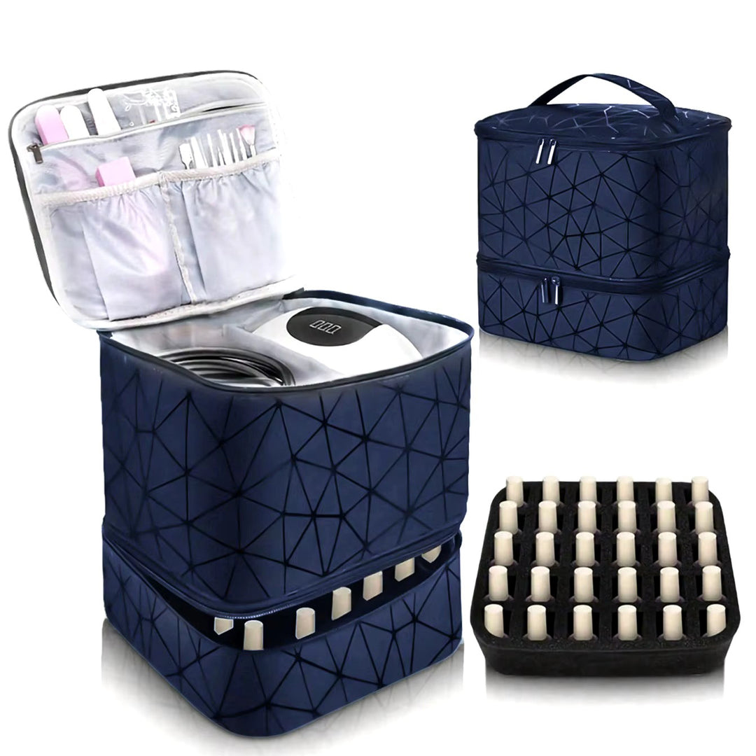 Womens Portable Double-Layer Nail Polish and Essential Oil Storage Bag Image 7