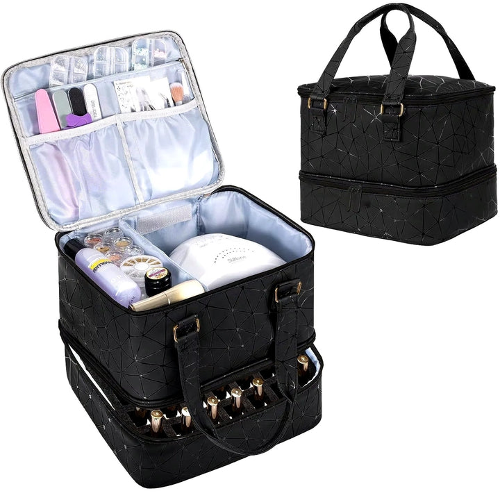 Womens Portable Double-Layer Nail Polish and Essential Oil Storage Bag Image 8