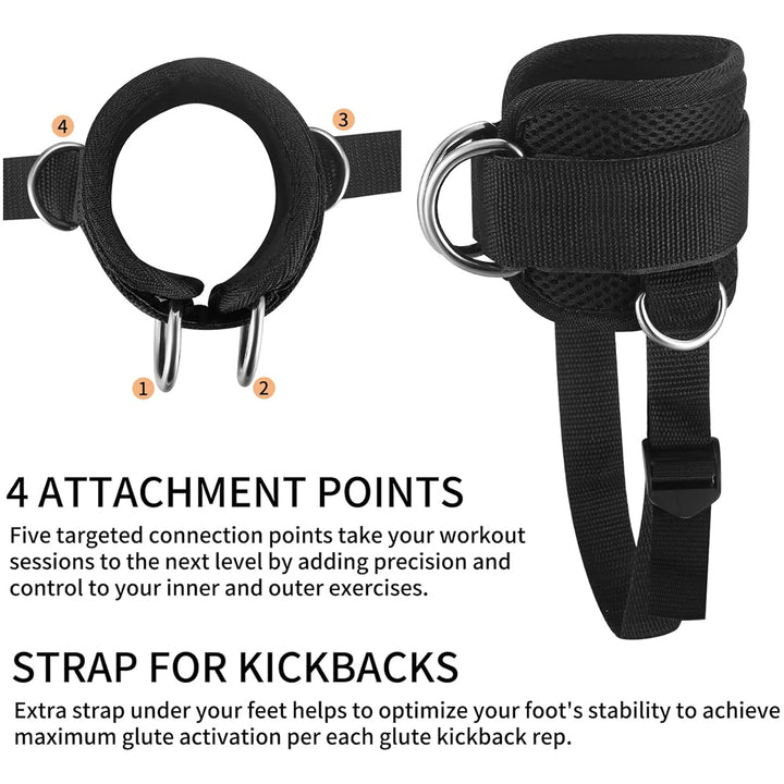 Ankle Straps for Cable Machine Cable Ankle Attachment for Gym Ankle-Cuff,Kickback Ankle Strap for Glute Workout,Leg Image 4