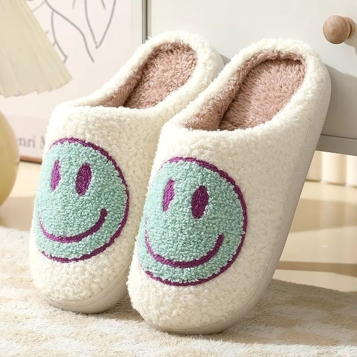 Couples Autumn/Winter Furry Slippers - Cartoon Design Thick Sole Anti-Slip Image 1