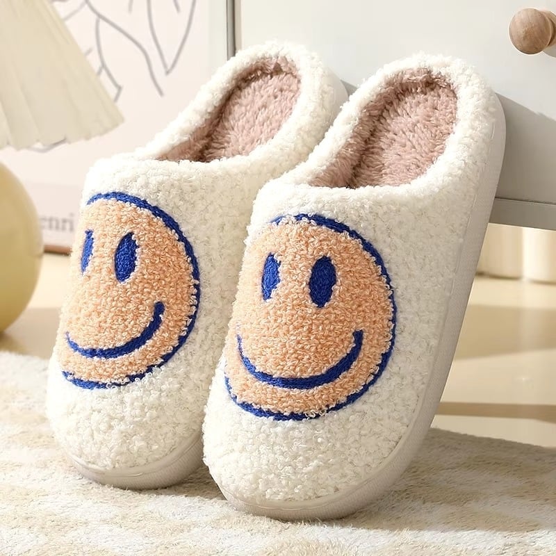 Couples Autumn/Winter Furry Slippers - Cartoon Design Thick Sole Anti-Slip Image 1