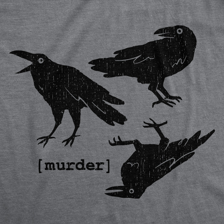 Mens Funny T Shirts Murder Crows Sarcastic Halloween Raven Graphic Tee For Men Image 2