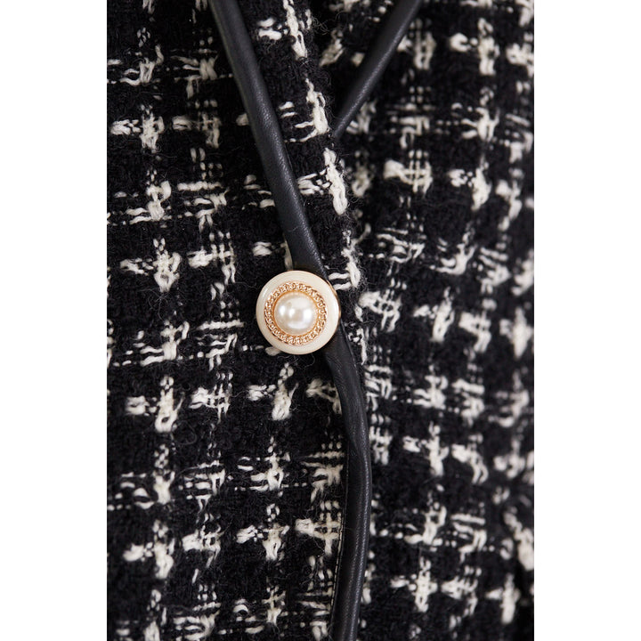 Black and White Tweed Checkers Blazer Image 7