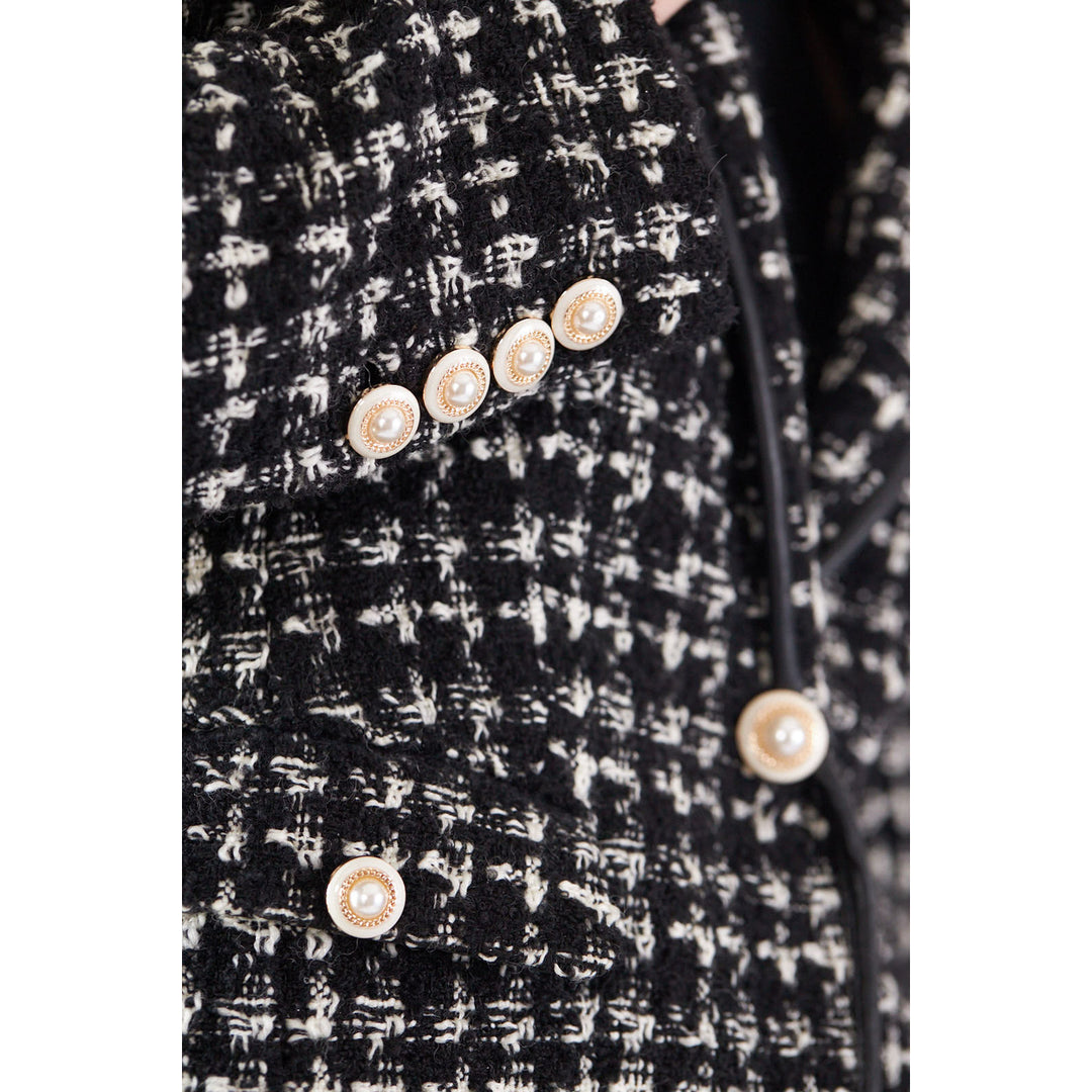 Black and White Tweed Checkers Blazer Image 8