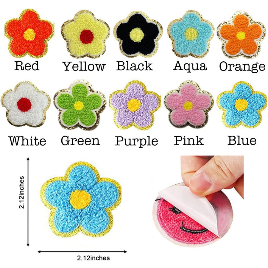 Self Adhesive Chenille Flower Patches Image 1