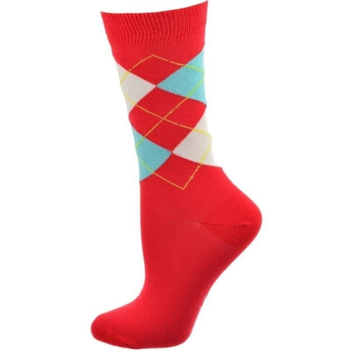 Cotton Argyle Crew Womens Socks Image 1