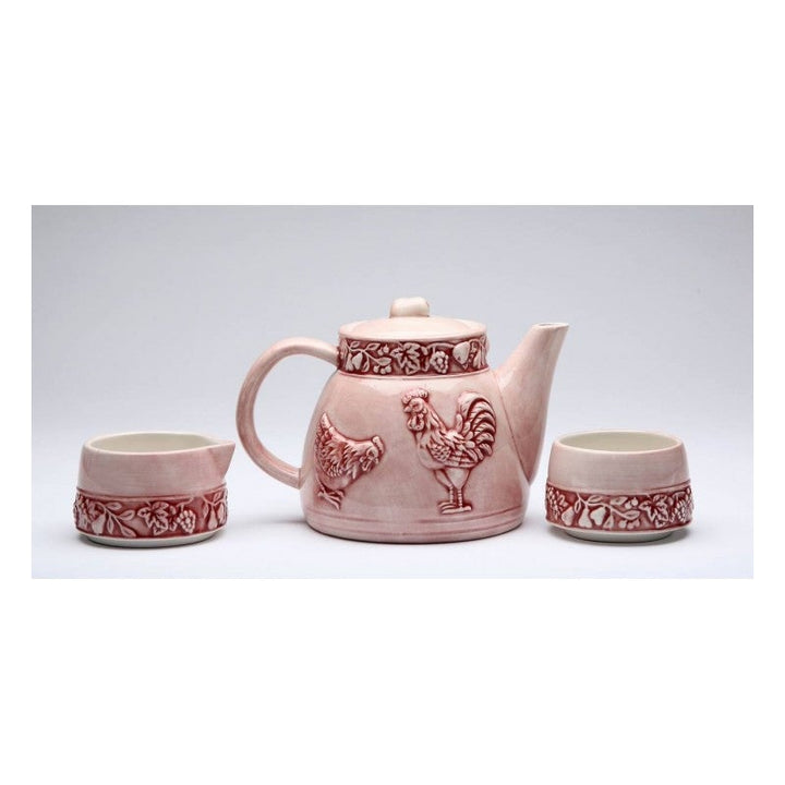 Ceramic Rooster Teapot with Sugar and Creamer Set , Image 3