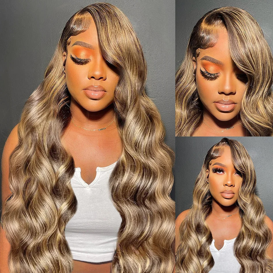 13x6 HD Lace Frontal Honey Blonde Body Wave Wig - 30-inch Human Hair Image 3