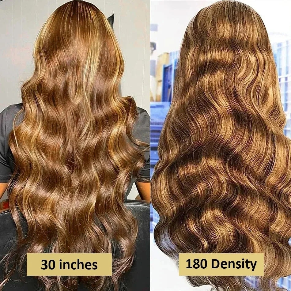 13x6 HD Lace Frontal Honey Blonde Body Wave Wig - 30-inch Human Hair Image 4