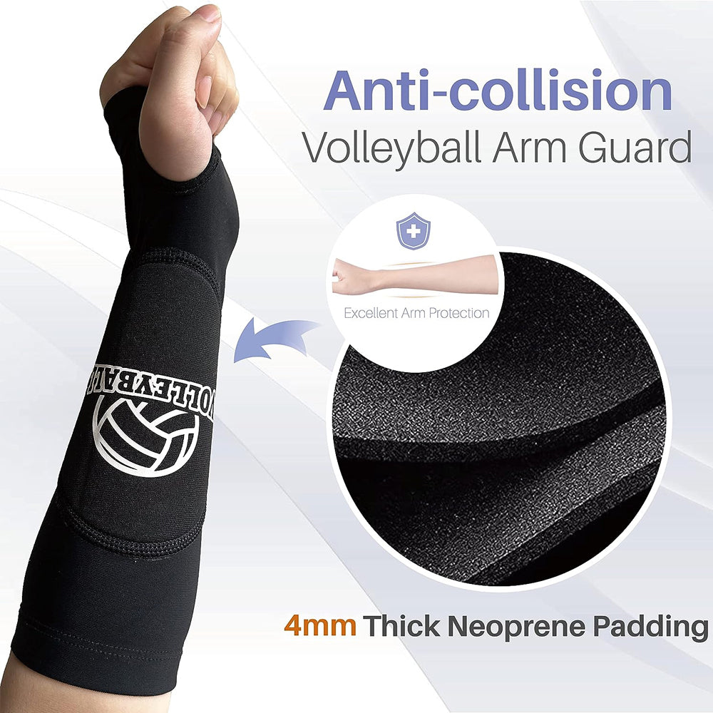 Kids/Adults Volleyball Arm Sleeves Passing Hitting Forearm Sleeves with Protection Pads and Thumb Hole Padded Volleyball Image 2