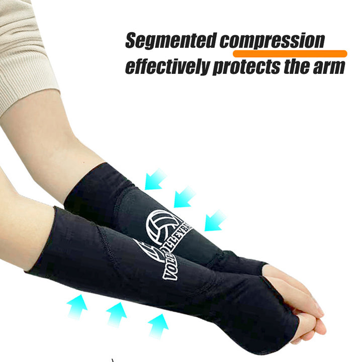 Kids/Adults Volleyball Arm Sleeves Passing Hitting Forearm Sleeves with Protection Pads and Thumb Hole Padded Volleyball Image 3