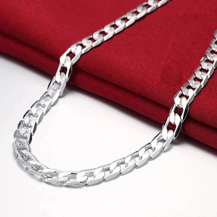 925 Sterling Silver Necklace - Classic 6MM Chain for Men Women 16-24 Inches Image 2