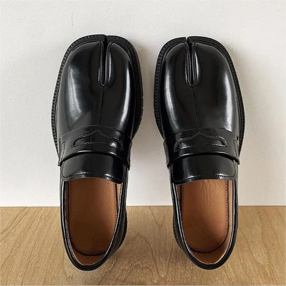 Split Toe Loafers for Men and Women - Thick Sole Casual Leather Shoes Image 1