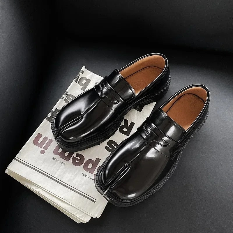 Split Toe Loafers for Men and Women - Thick Sole Casual Leather Shoes Image 3