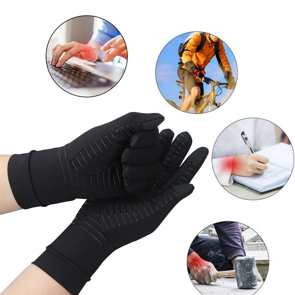 Copper Full Finger Compression Gloves Arthritis Gloves for Women Men Relieve Pain from Arthritis Pain Swelling and Image 4