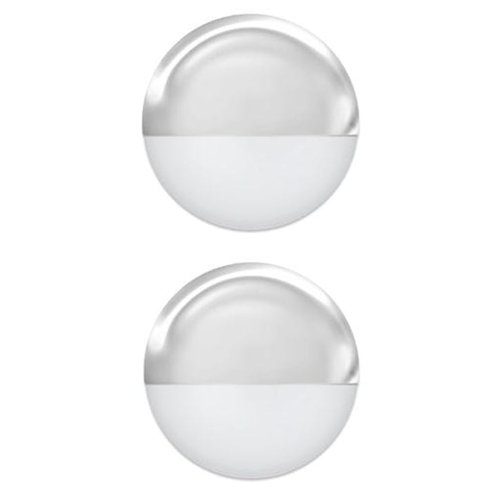 12V LED Step Light Stainless Steel Cool White Marine Boat RV Round Pack of 2 Image 1