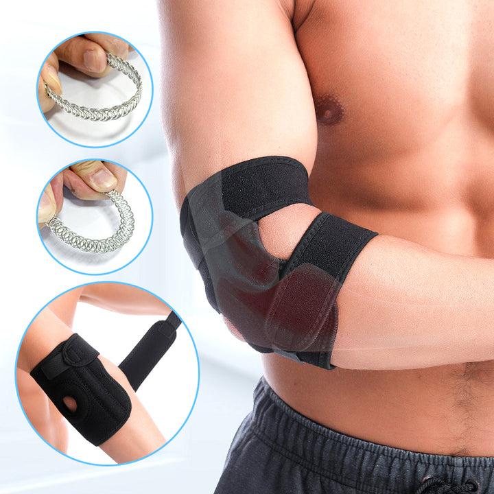 1Pcs Adjustable Elbow Support with Dual Stabilizers Elbow Brace Breathable Training Elbow Wrap Arm Band Reversible Image 1