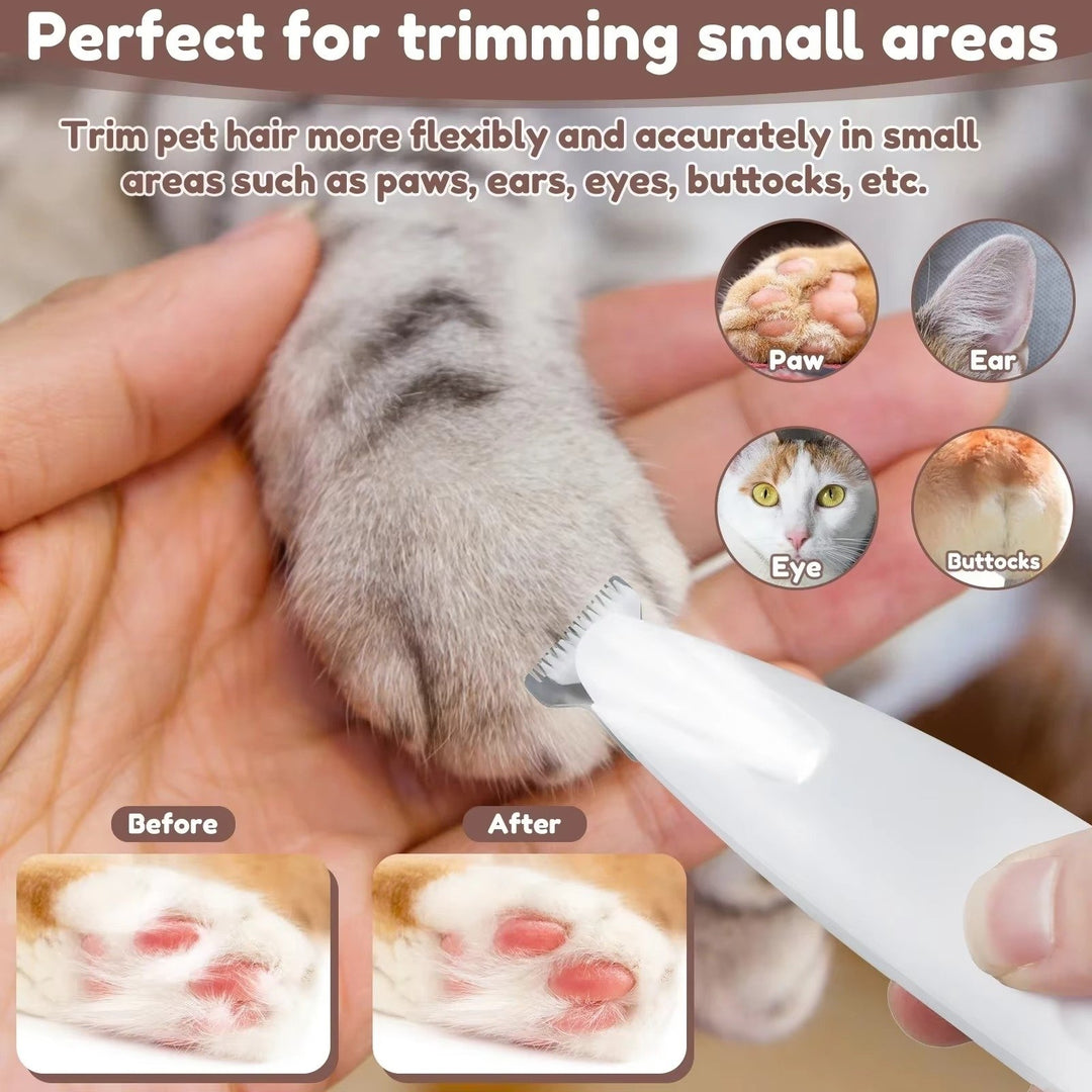 Waterproof Dog Paw Trimmer with LED Light and Display - 18mm Blade for Grooming Image 8