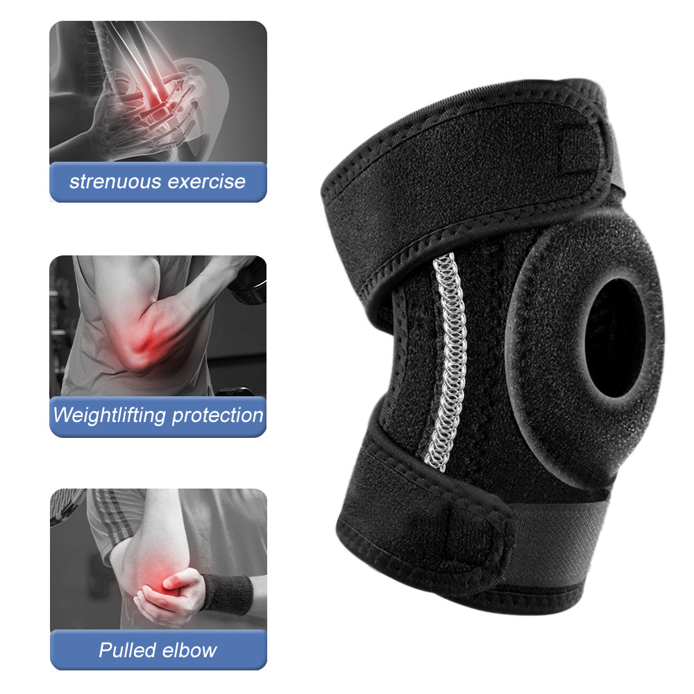 1Pcs Adjustable Elbow Support with Dual Stabilizers Elbow Brace Breathable Training Elbow Wrap Arm Band Reversible Image 9