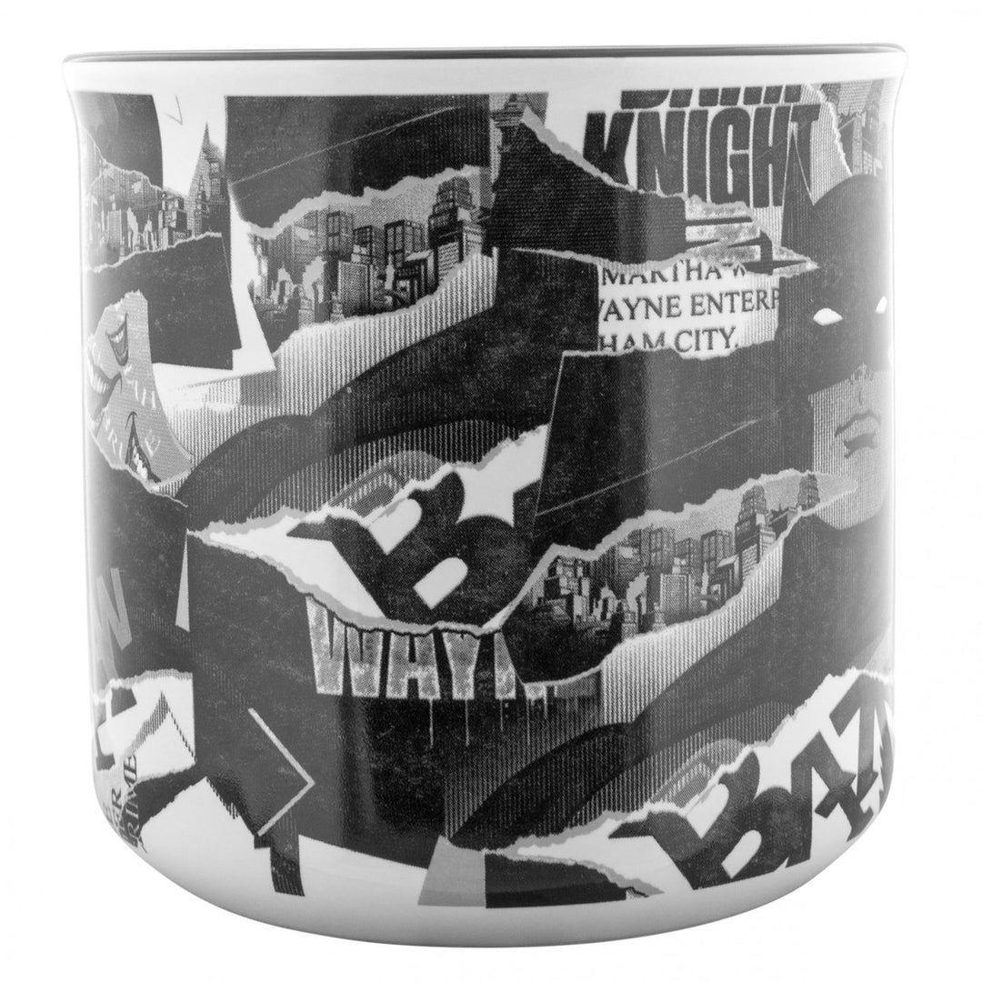 Batman Torn Comic Pages 20oz Ceramic Camper Mug Image 2