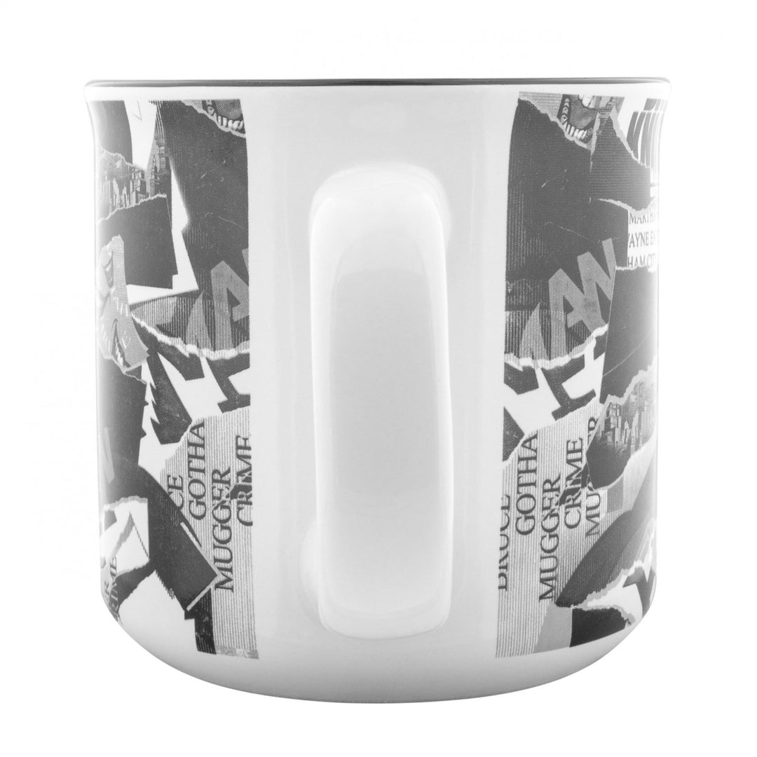 Batman Torn Comic Pages 20oz Ceramic Camper Mug Image 3