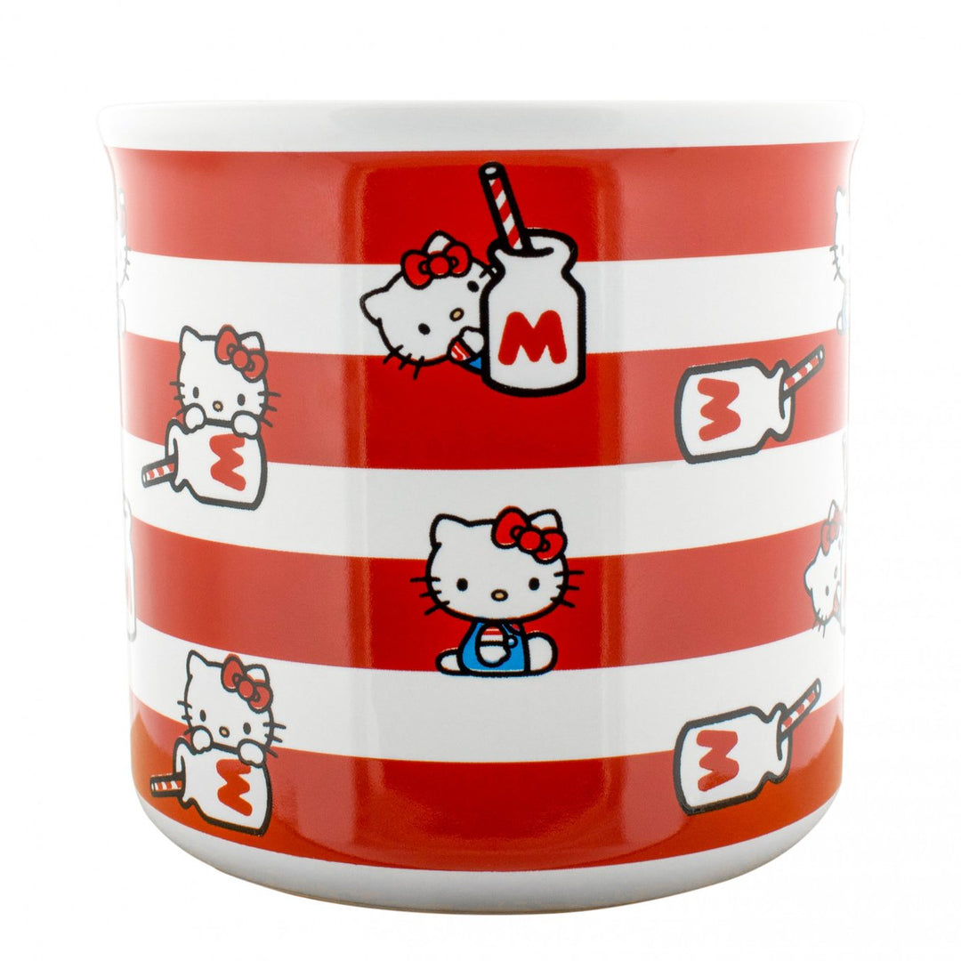 Hello Kitty Milk Bottle Stripes 20oz Ceramic Camper Mug Image 2