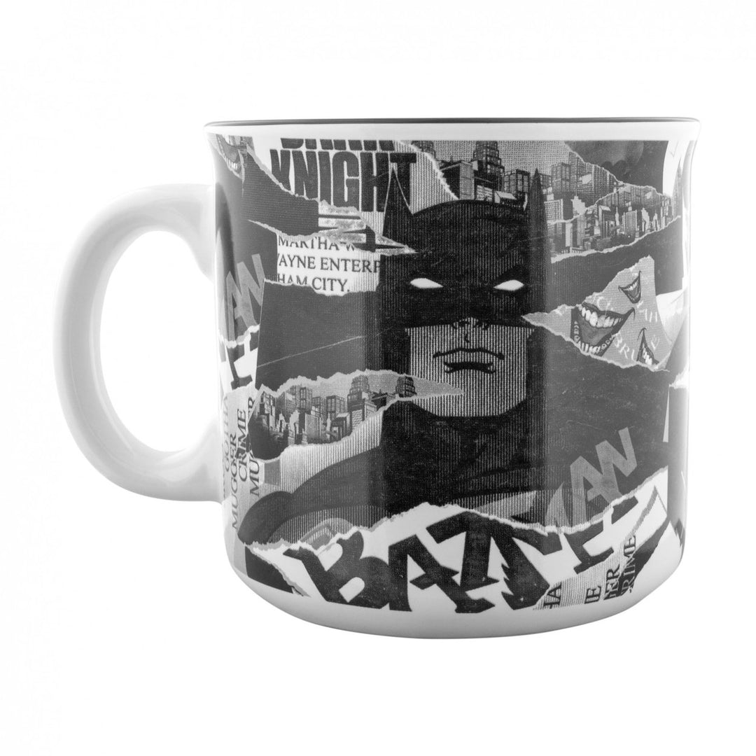 Batman Torn Comic Pages 20oz Ceramic Camper Mug Image 4