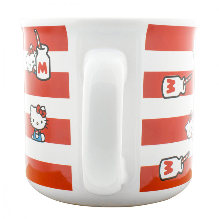 Hello Kitty Milk Bottle Stripes 20oz Ceramic Camper Mug Image 3