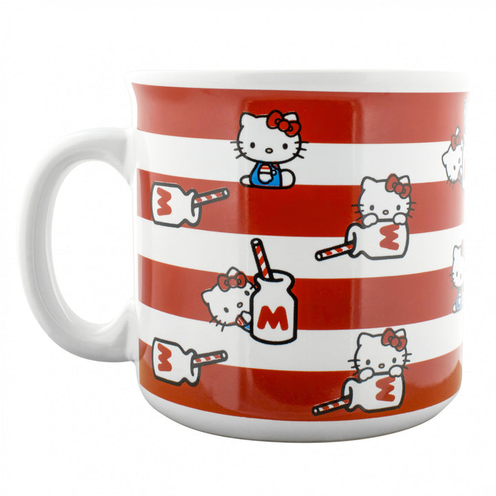 Hello Kitty Milk Bottle Stripes 20oz Ceramic Camper Mug Image 4