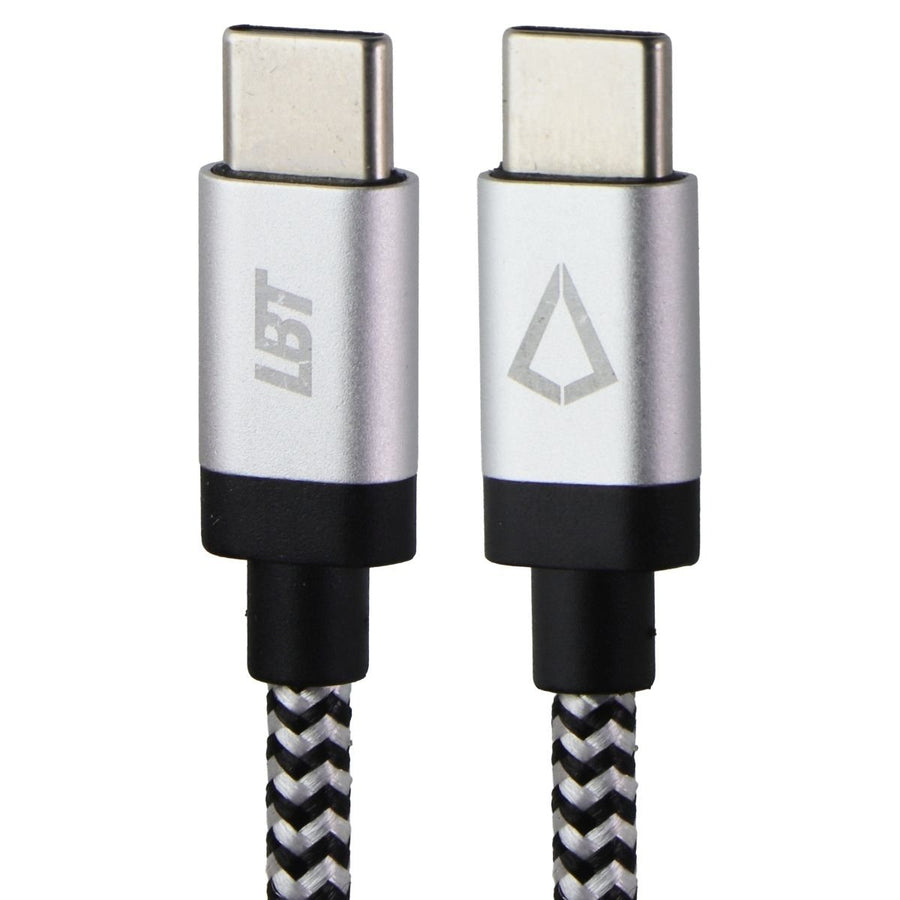 LBT (7-Foot) USB-C to USB-C Braided Charge/Sync Cable - Silver/White/Black Image 1