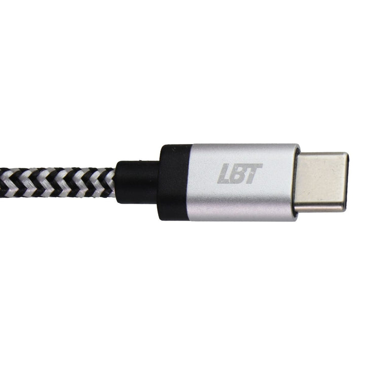 LBT (7-Foot) USB-C to USB-C Braided Charge/Sync Cable - Silver/White/Black Image 2