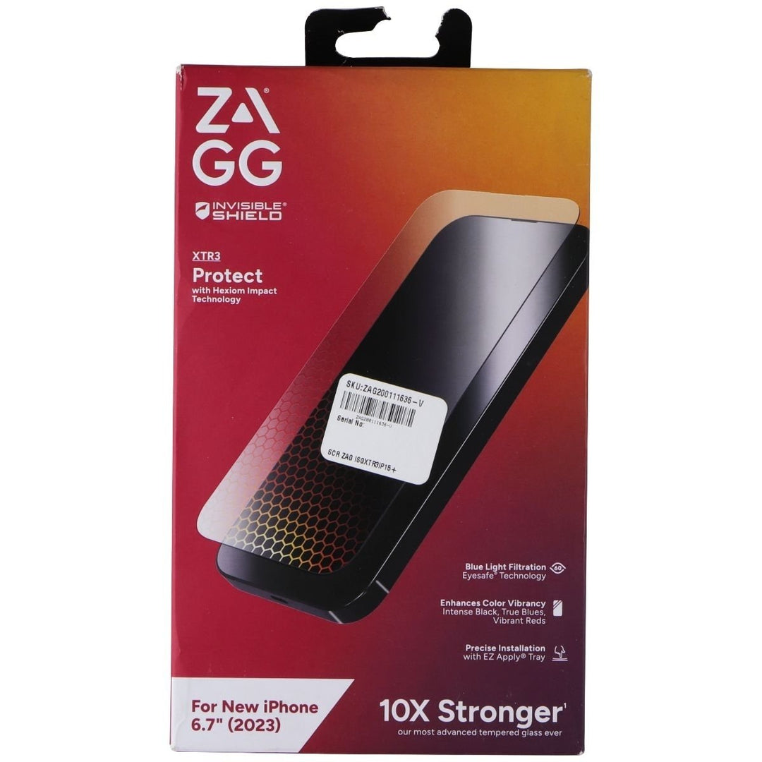 ZAGG (Glass XTR3) Screen Protector for iPhone 15 Plus / 14 Plus - Clear Image 1