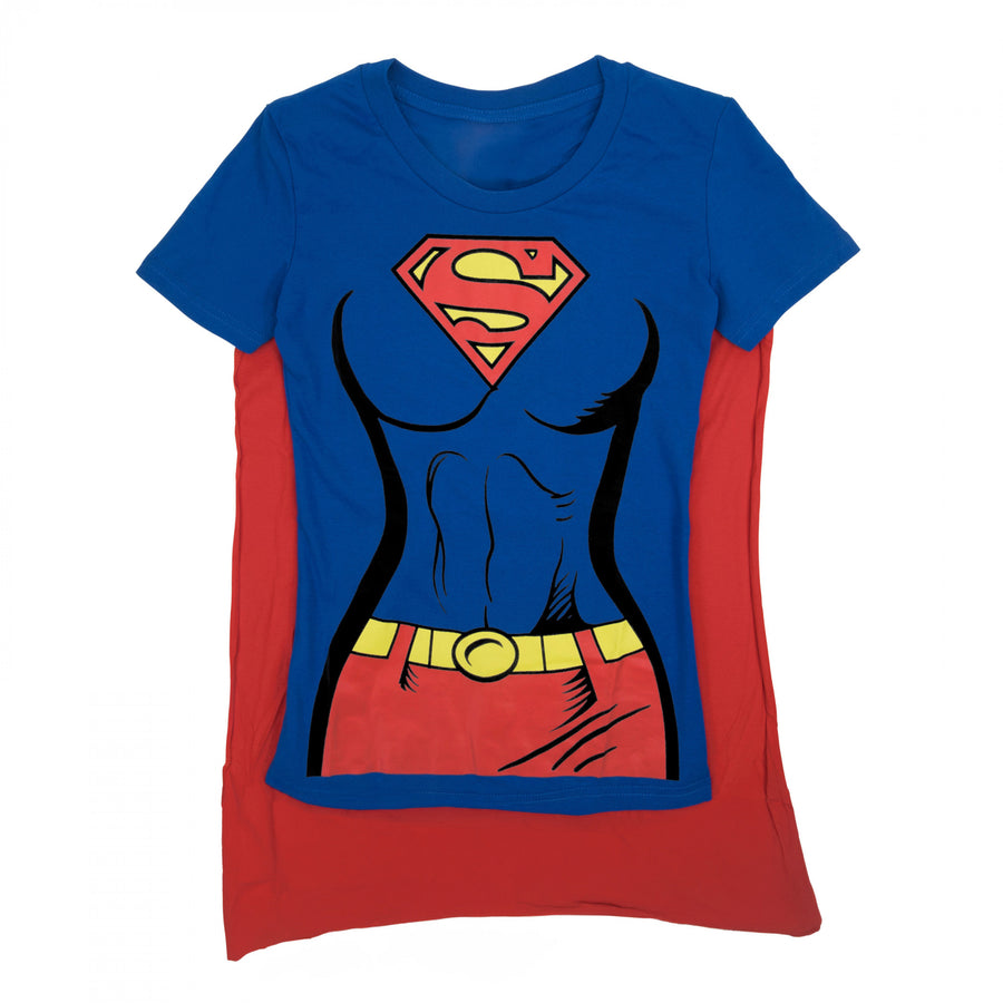 Superman Supergirl Cape Costume Tee Shirt Image 1