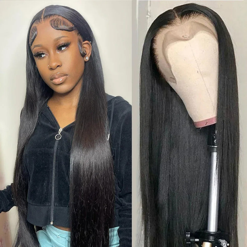 HD Lace Front Wig 13x6 Straight Brazilian Human Hair Wig for Black Women - 30/32 Inch Image 2