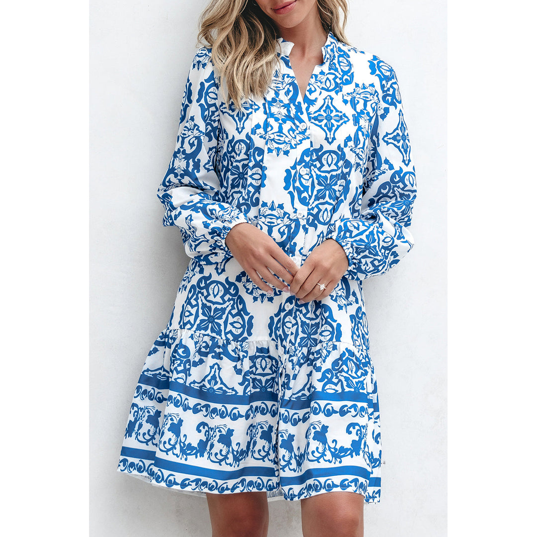 Adalynn Tribal Button Up Loose Mini Dress Image 1