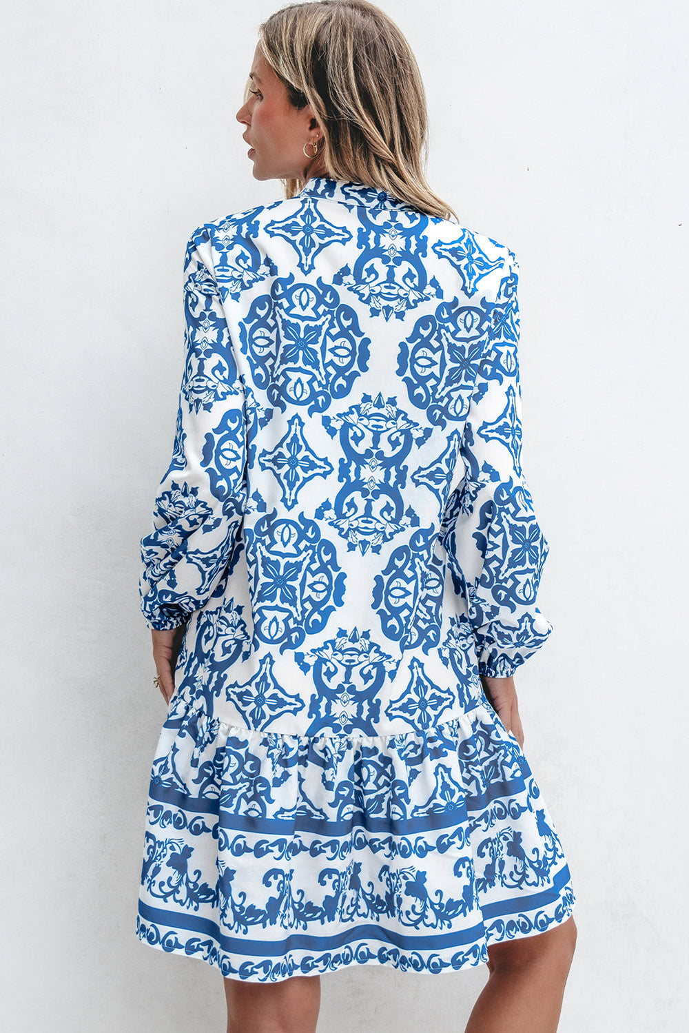 Adalynn Tribal Button Up Loose Mini Dress Image 2