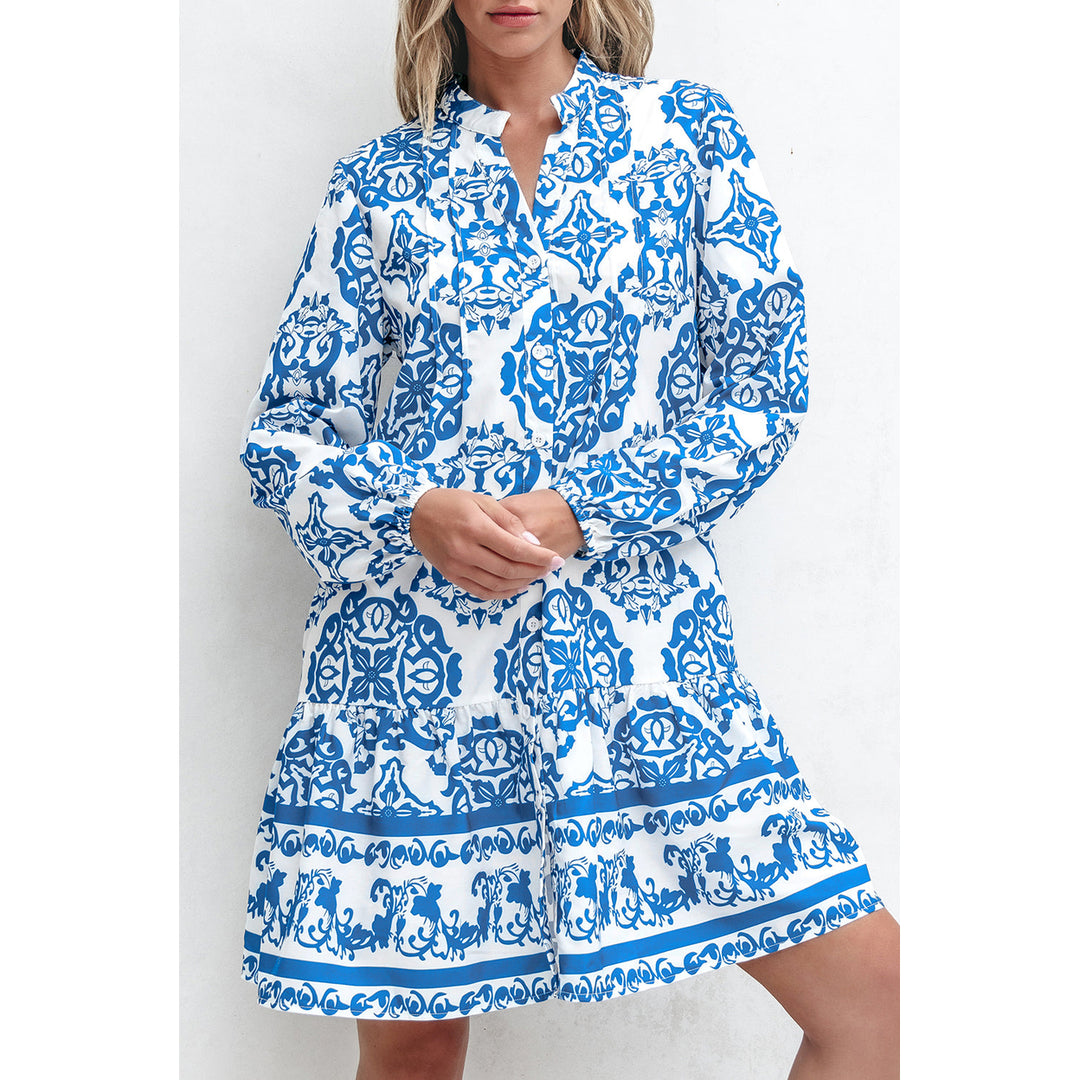 Adalynn Tribal Button Up Loose Mini Dress Image 8