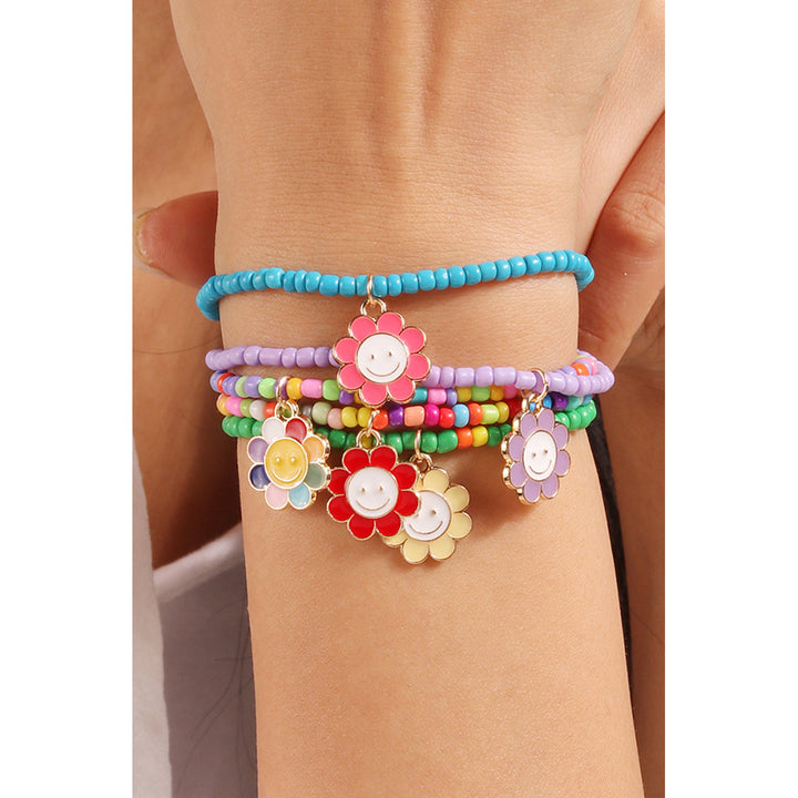 Smiley Flower Beaded Bracelet Image 1