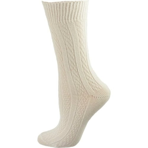 Classic Cable Knit Combed Cotton Crew Socks 2 Pair Pack Image 4