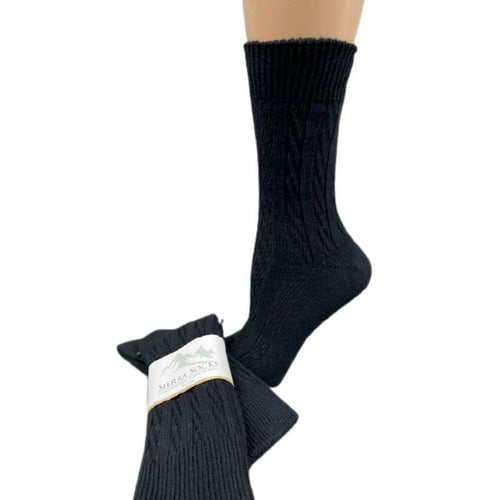 Classic Cable Knit Combed Cotton Crew Socks 2 Pair Pack Image 7