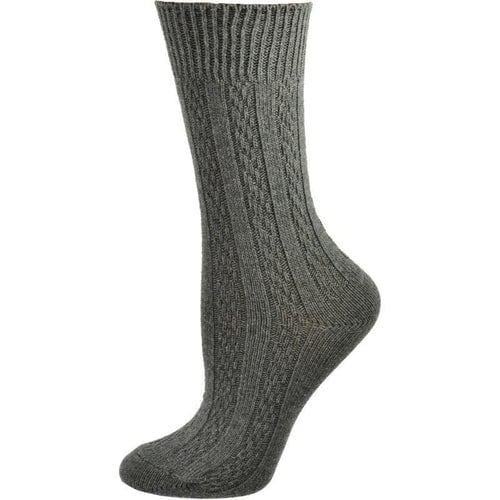 Classic Cable Knit Combed Cotton Crew Socks 2 Pair Pack Image 8