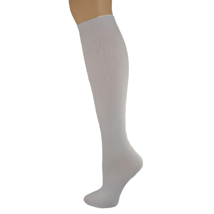 Classic Flat Knit Combed Cotton Knee High Socks 3 pair pack Image 1