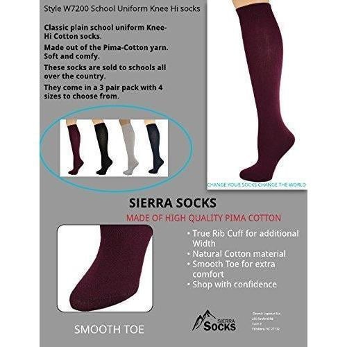 Classic Flat Knit Combed Cotton Knee High Socks 3 pair pack Image 2