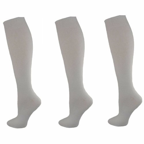 Classic Flat Knit Combed Cotton Knee High Socks 3 pair pack Image 4