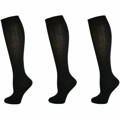 Classic Flat Knit Combed Cotton Knee High Socks 3 pair pack Image 6