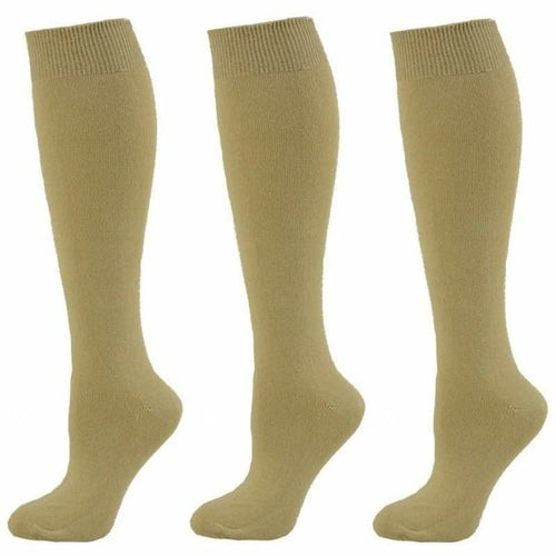 Classic Flat Knit Combed Cotton Knee High Socks 3 pair pack Image 7