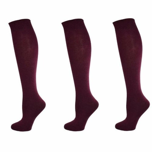 Classic Flat Knit Combed Cotton Knee High Socks 3 pair pack Image 8