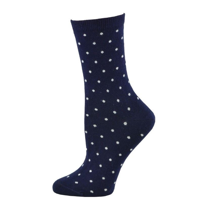 Dot pattern Crew (Mid calf) 2 PR. Pack Cotton Socks Image 1